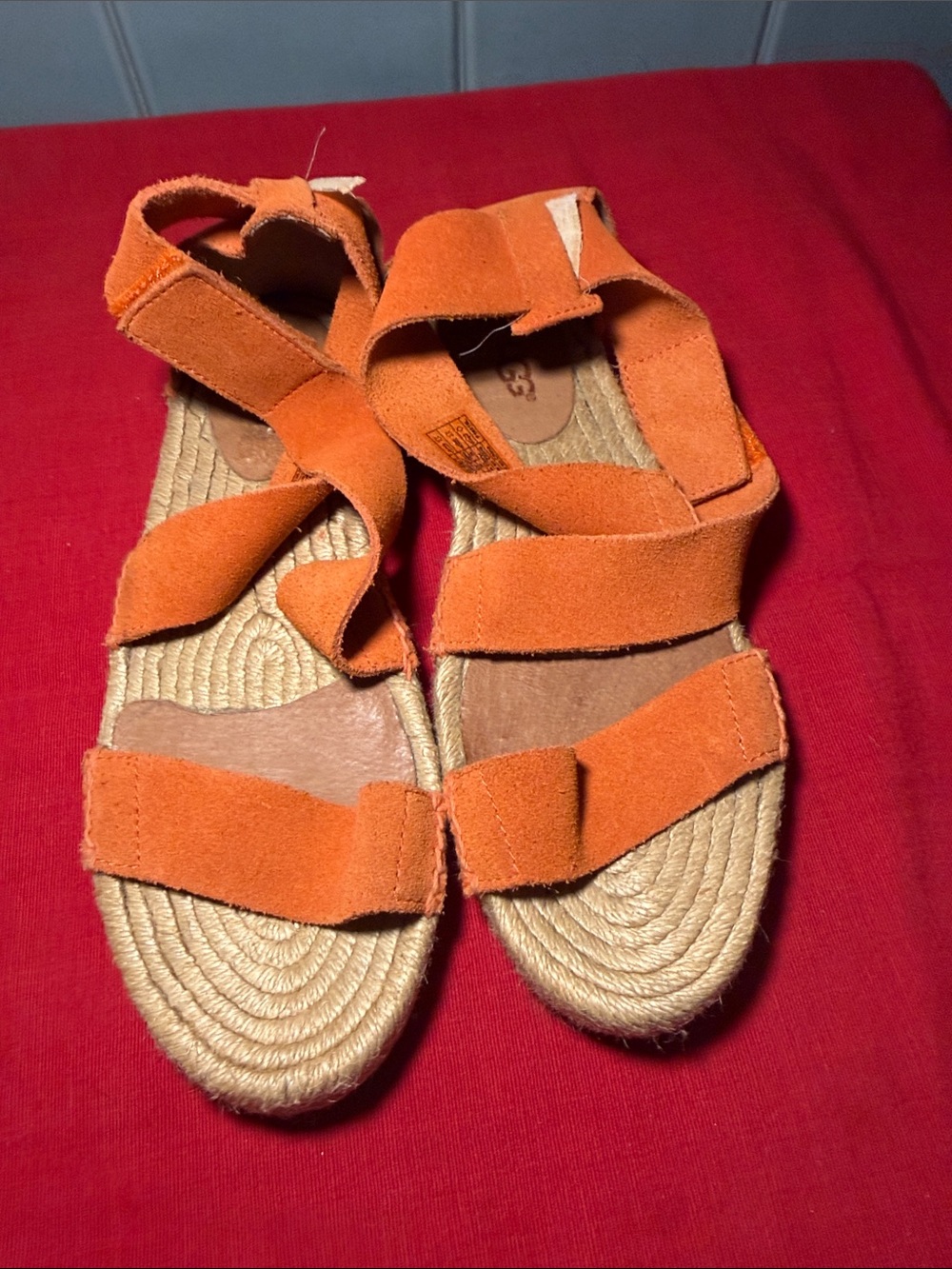 UGG Orange Suede Espadrille-Strap Sandals for Women